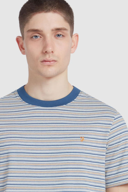 Farah Danny Stripe T-Shirt Cold Metal