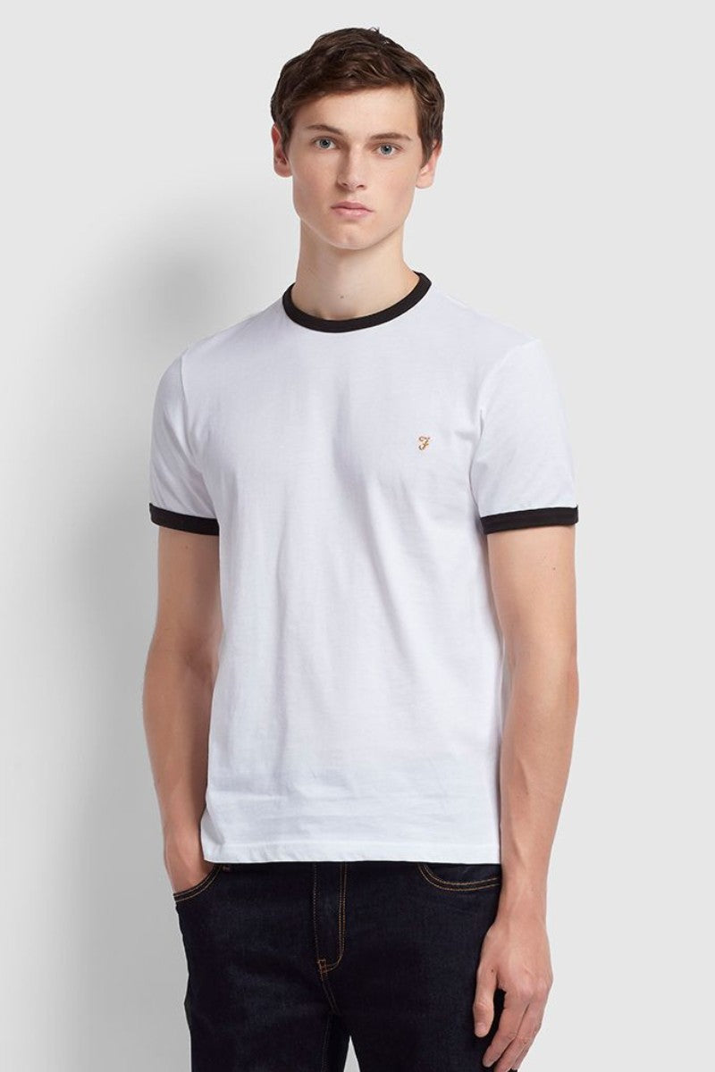 Farah Groves Ringer T-Shirt White