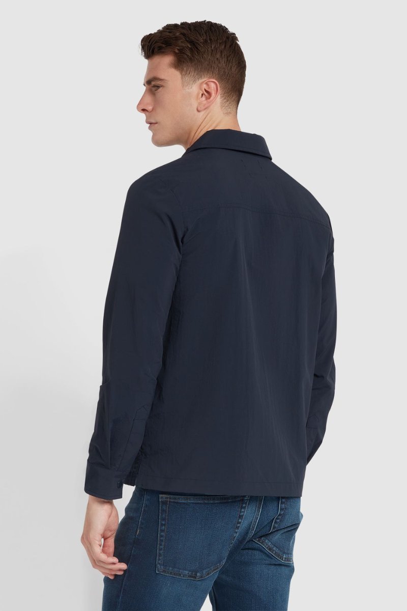 Farah Holwick Zip Overshirt Navy