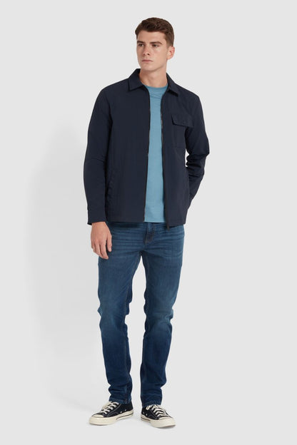 Farah Holwick Zip Overshirt Navy