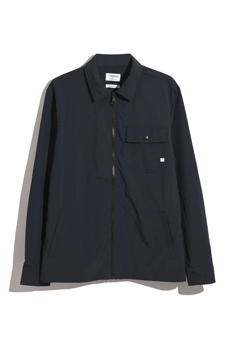 Farah Holwick Zip Overshirt Navy