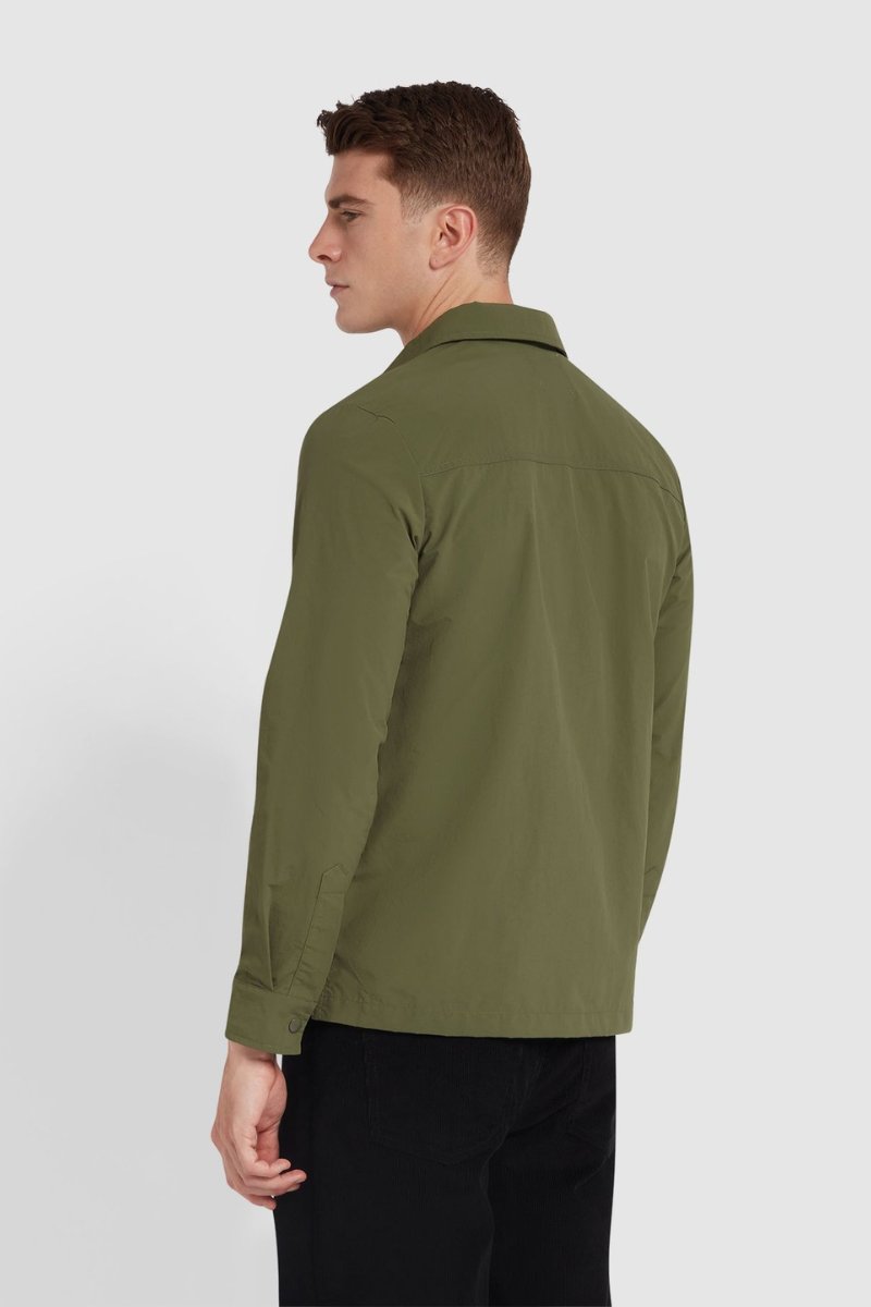 Farah Holwick Zip Overshirt Olive