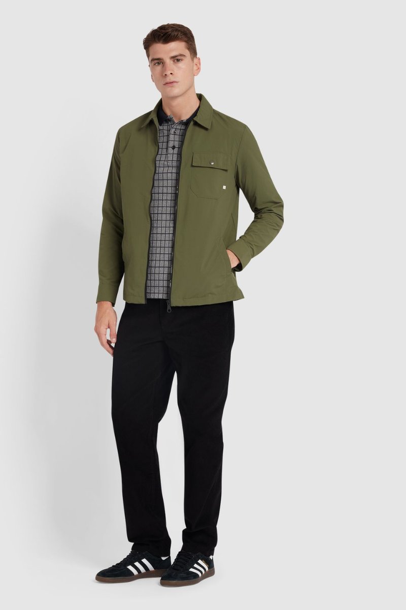 Farah Holwick Zip Overshirt Olive