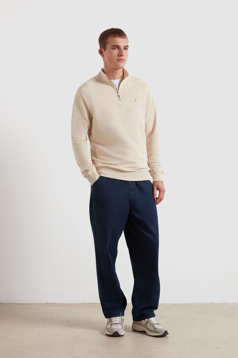 Farah Jim 1/4 Zip Sweatshirt Birch Grey