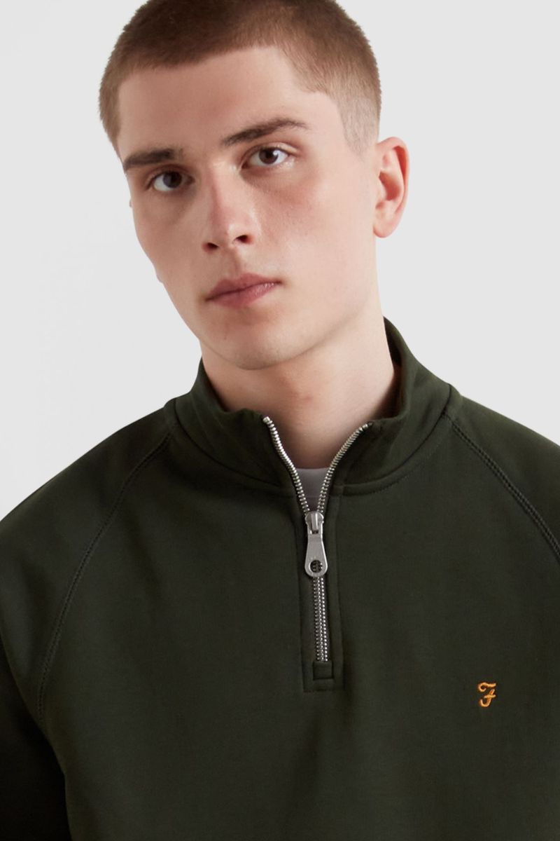 Farah Jim 1/4 Zip Sweatshirt Evergreen