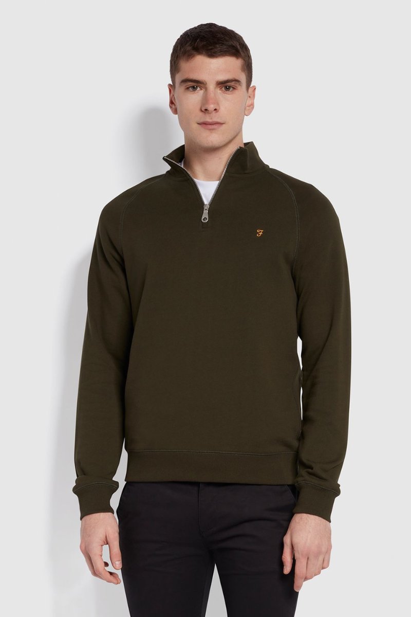 Farah Jim 1/4 Zip Sweatshirt Evergreen