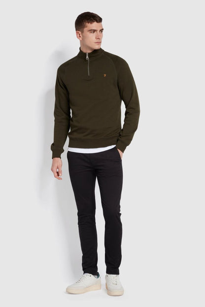 Farah Jim 1/4 Zip Sweatshirt Evergreen