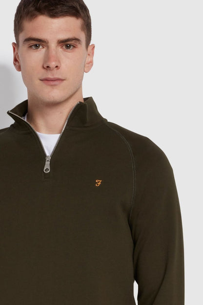 Farah Jim 1/4 Zip Sweatshirt Evergreen