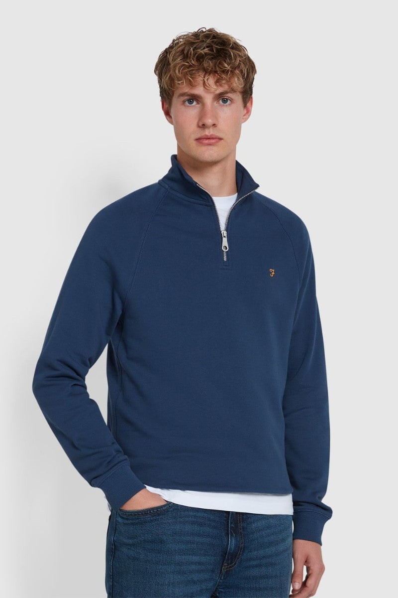 Farah Jim 1/4 Zip Sweatshirt Deep Blue