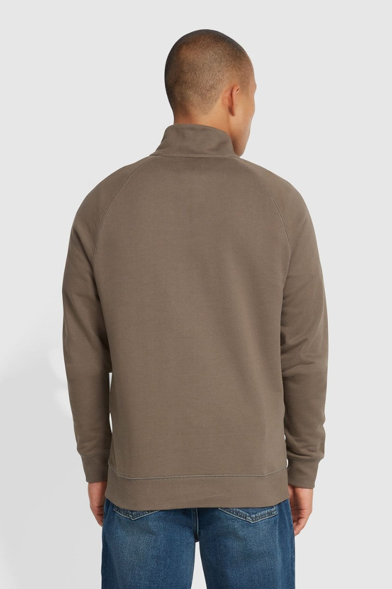 Farah Jim 1/4 Zip Sweatshirt Mushroom Grey