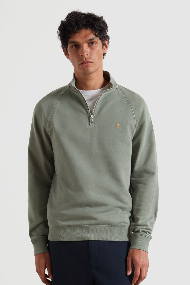 Farah Jim 1/4 Zip Sweatshirt Tarragon