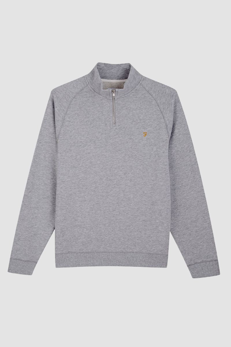 Farah Jim 1/4 Zip Sweatshirt Light Grey