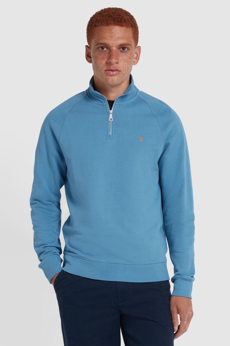 Farah Jim 1/4 Zip Sweatshirt Blue