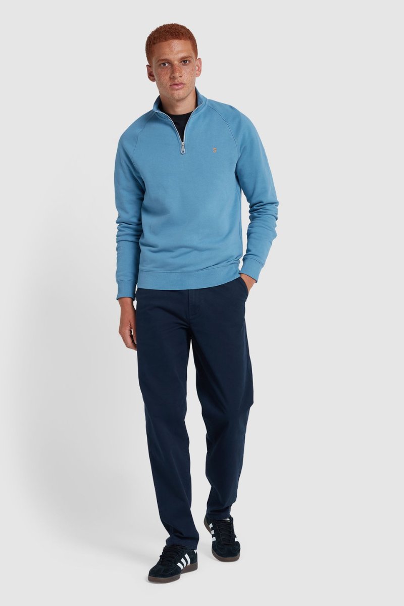 Farah Jim 1/4 Zip Sweatshirt Blue