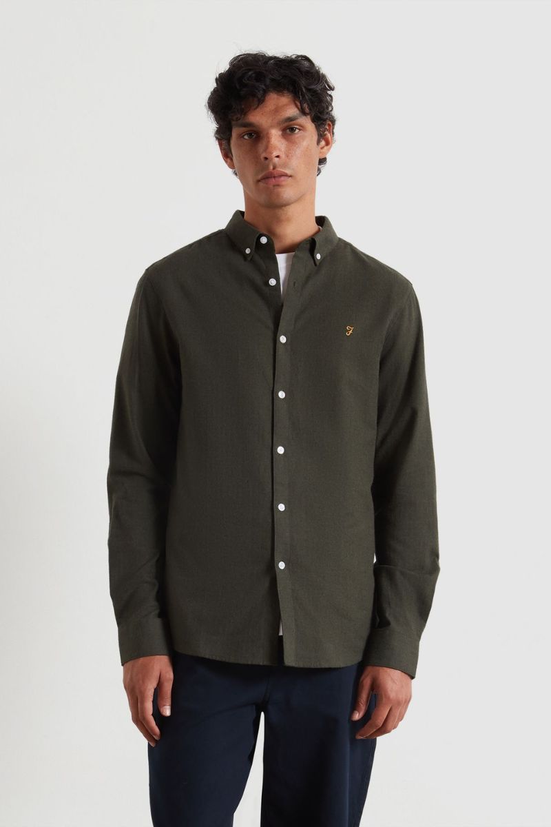 Farah Milners Plain Shirt Evergreen