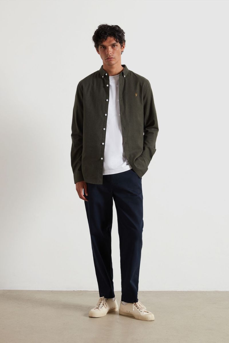 Farah Milners Plain Shirt Evergreen