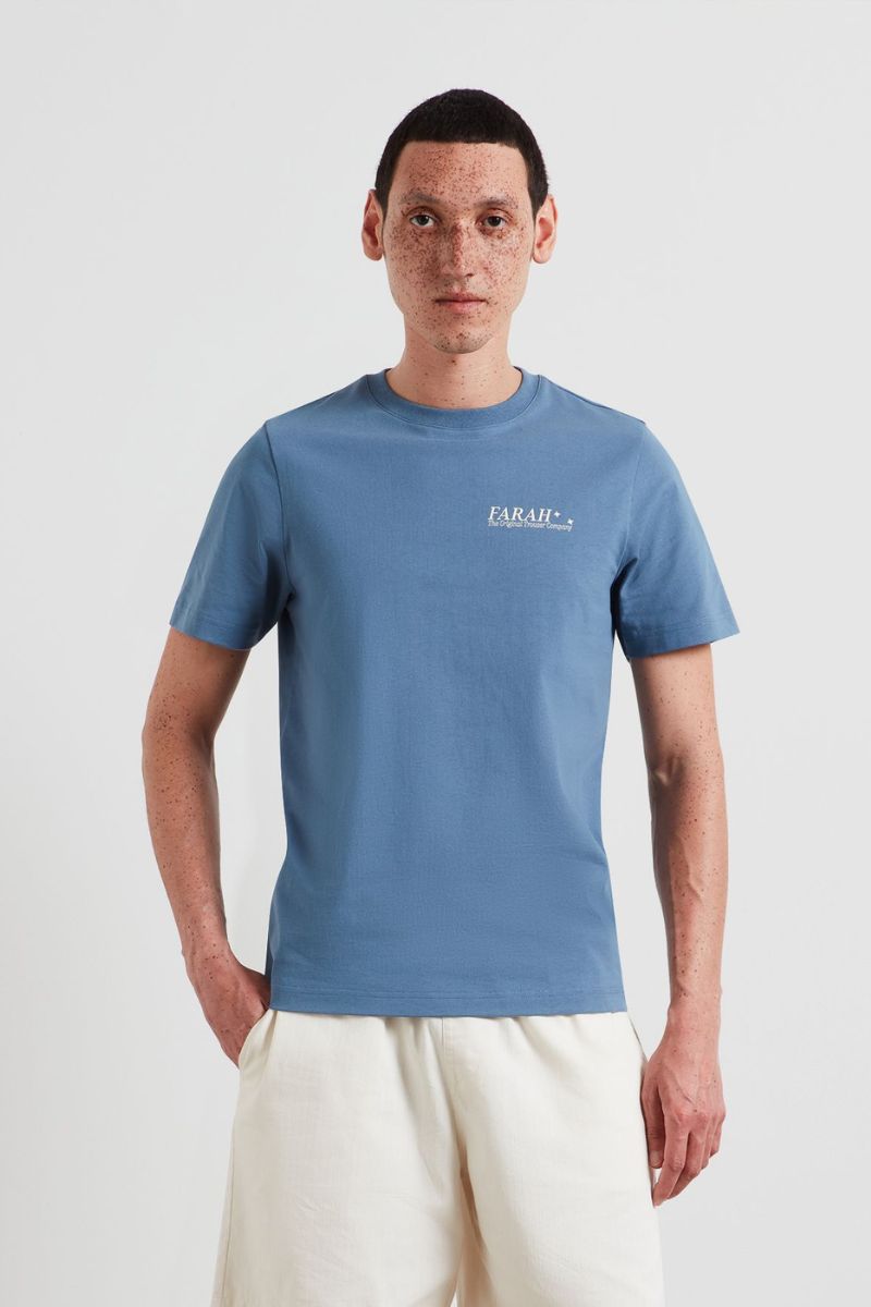 Farah Morween Graphic T-Shirt Blue Tide