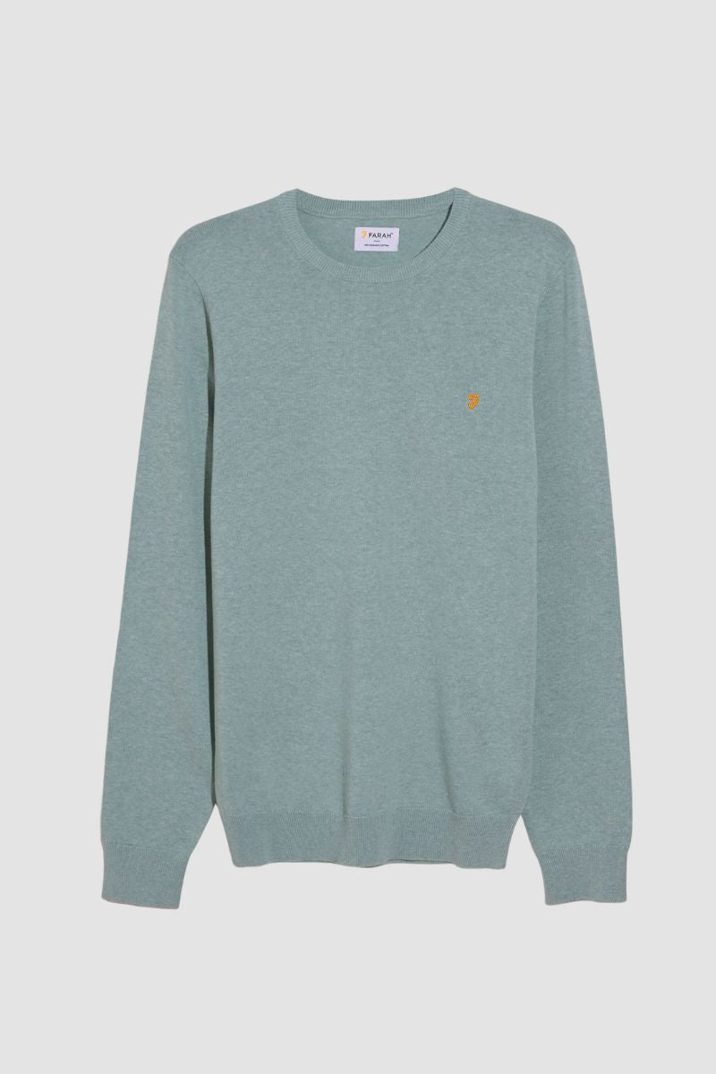 Farah Mullen Cotton Sweater Green Mist