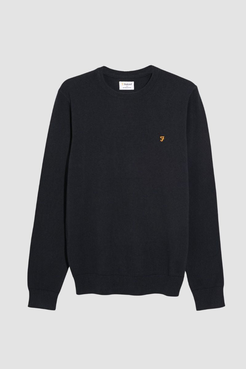 Farah Mullen Cotton Sweater Navy