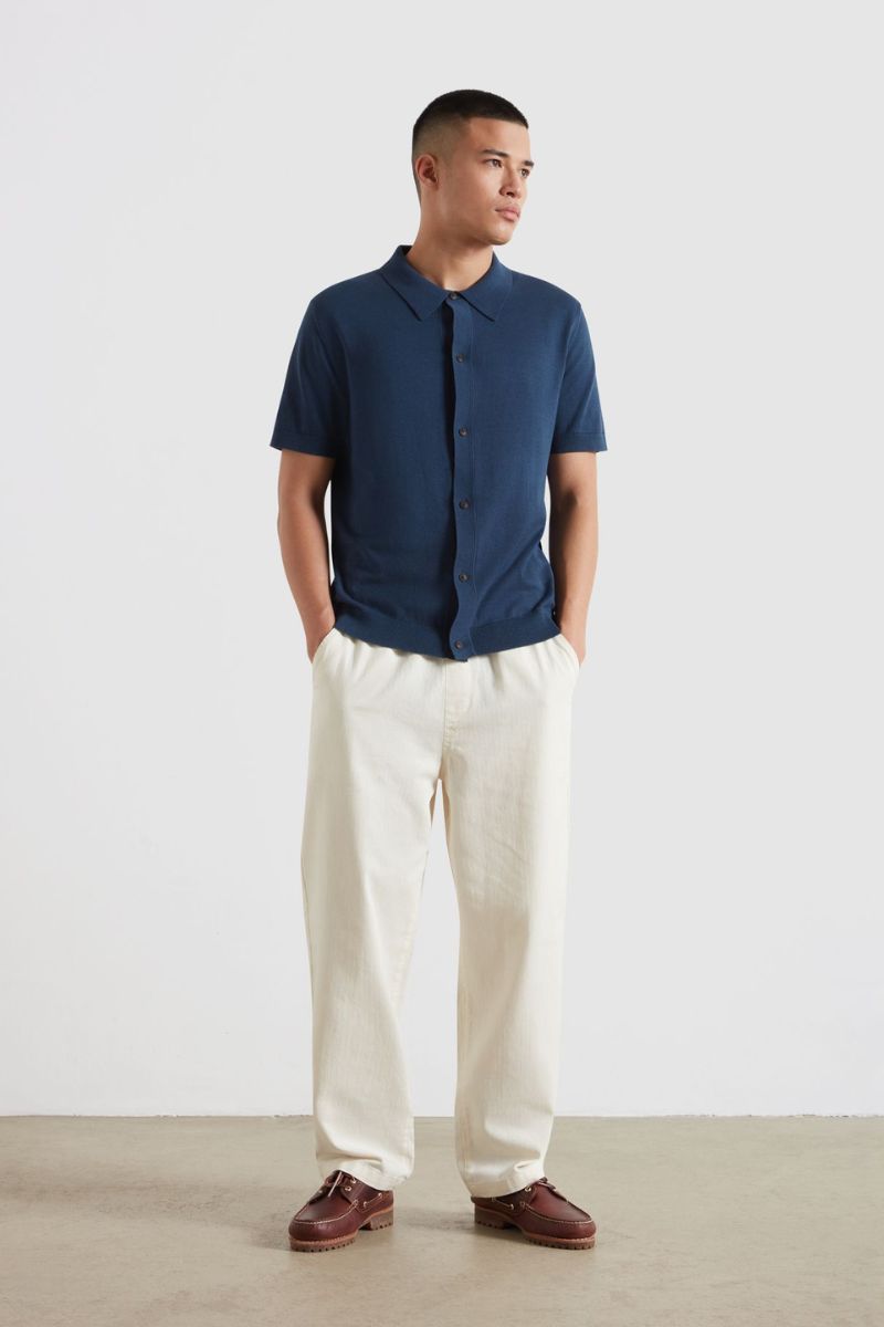 Farah Poplar Knitted Polo Agean Blue