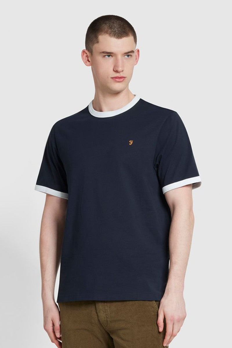 Farah Groves Regular Ringer T-Shirt Navy