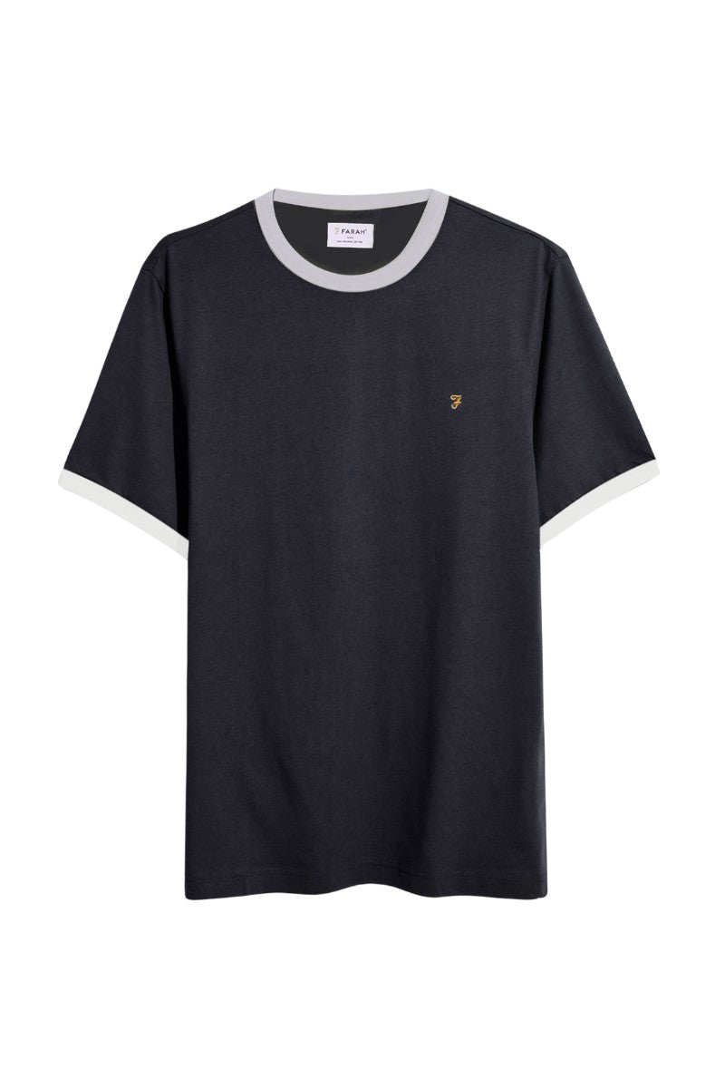 Farah Groves Regular Ringer T-Shirt Navy