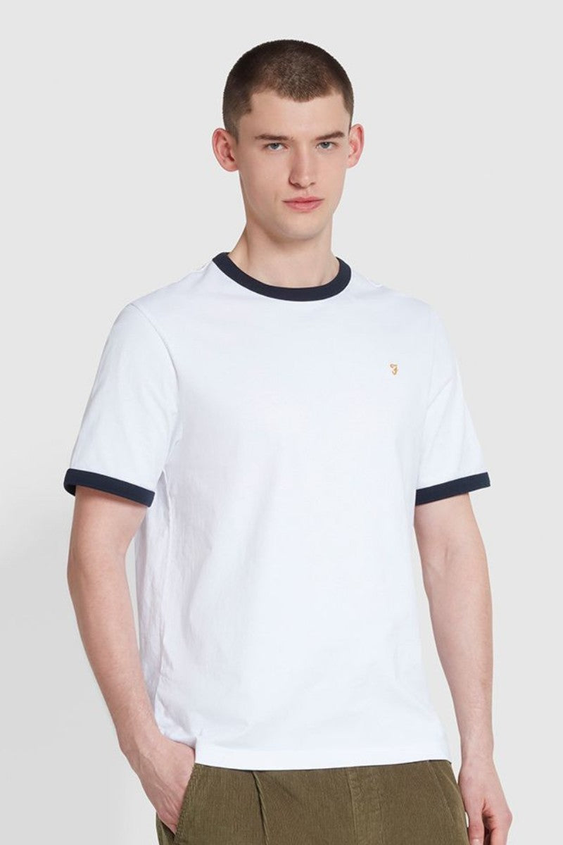 Farah Groves Regular Ringer T-Shirt White