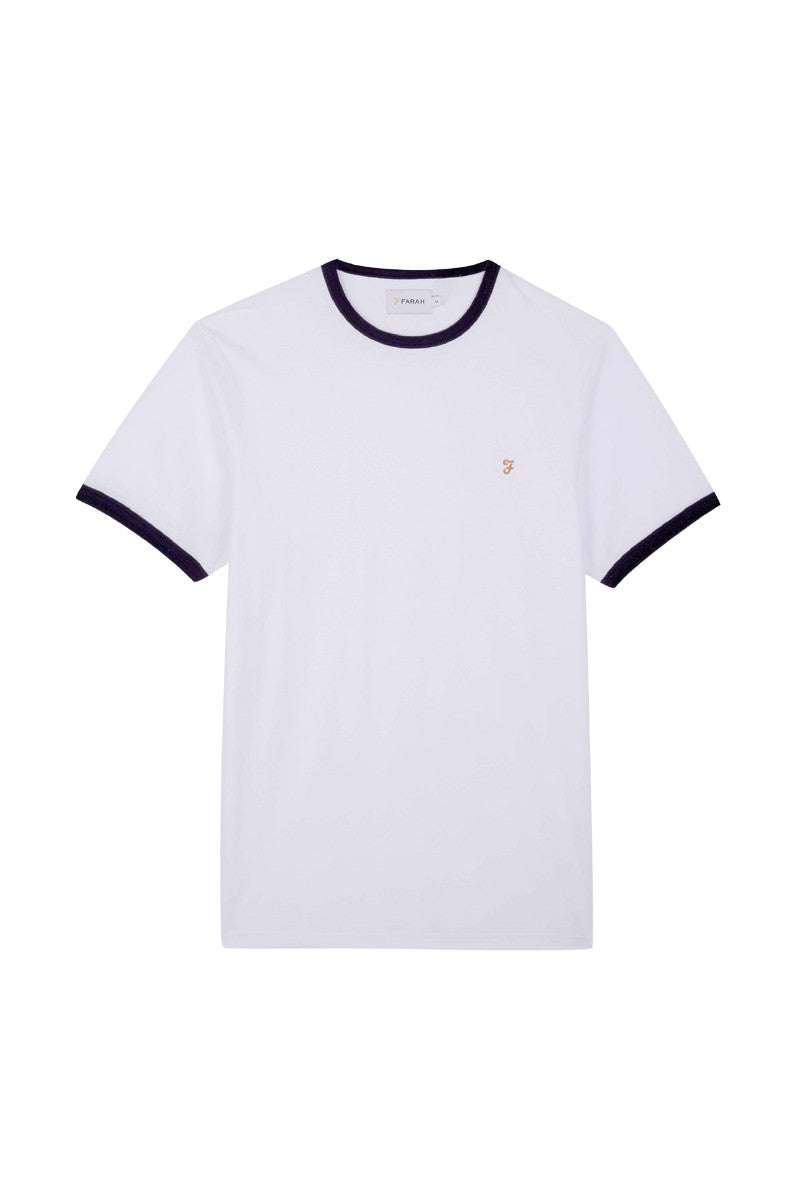 Farah Groves Regular Ringer T-Shirt White