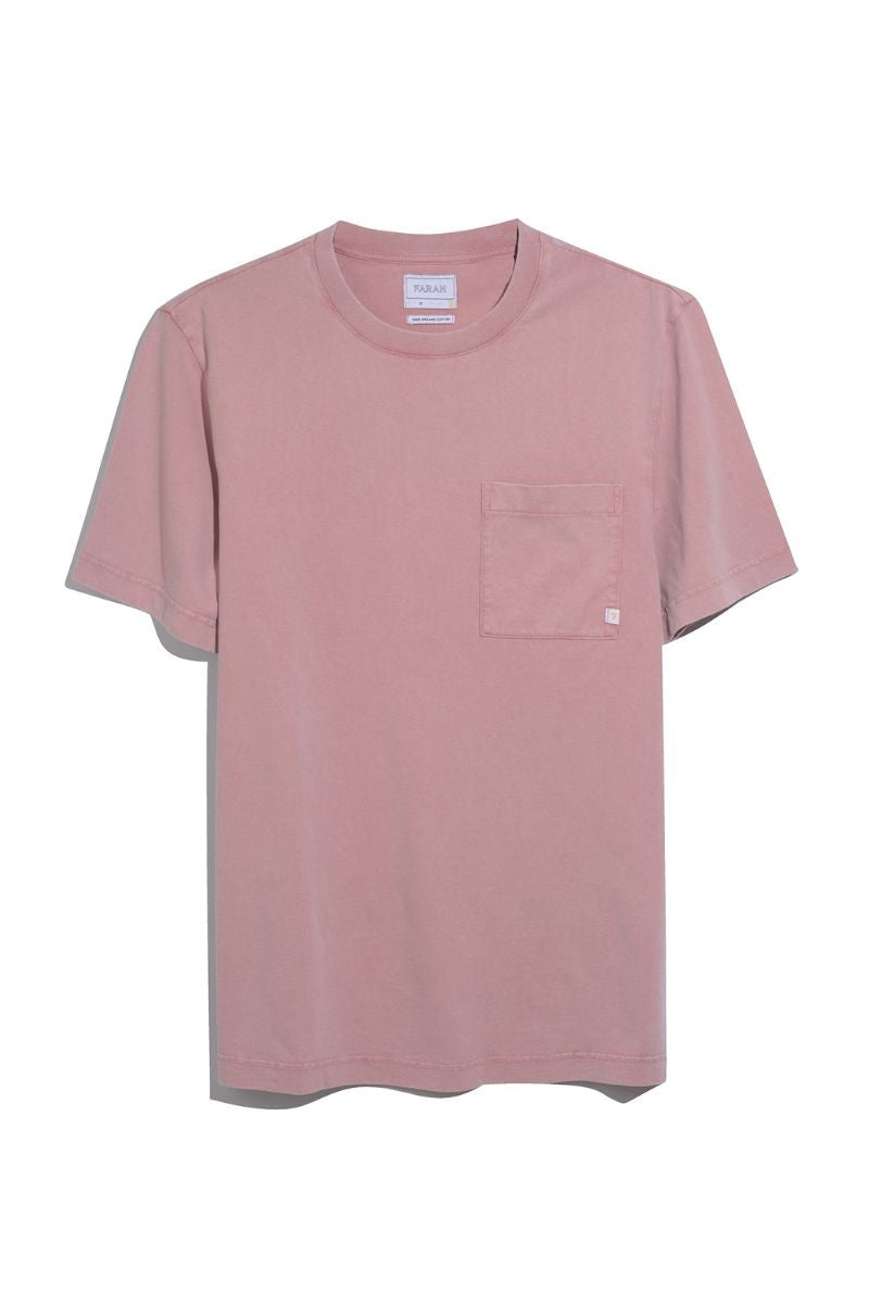 Farah Stacy Gmt Dye Pocket T-Shirt Dusty Red