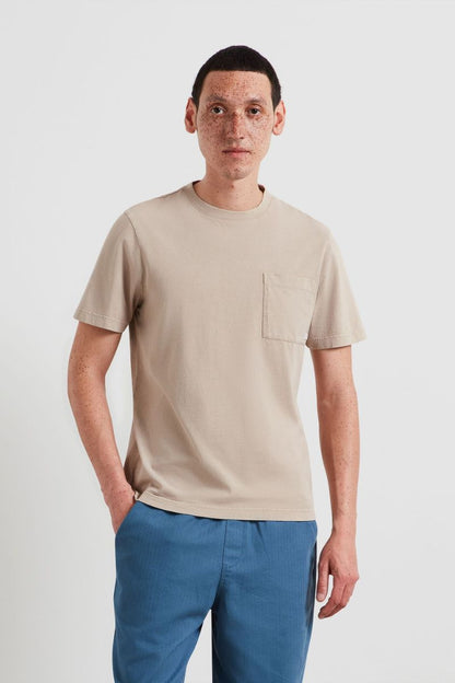Farah Stacy Gmt Dye Pocket T-Shirt Ashen Taupe