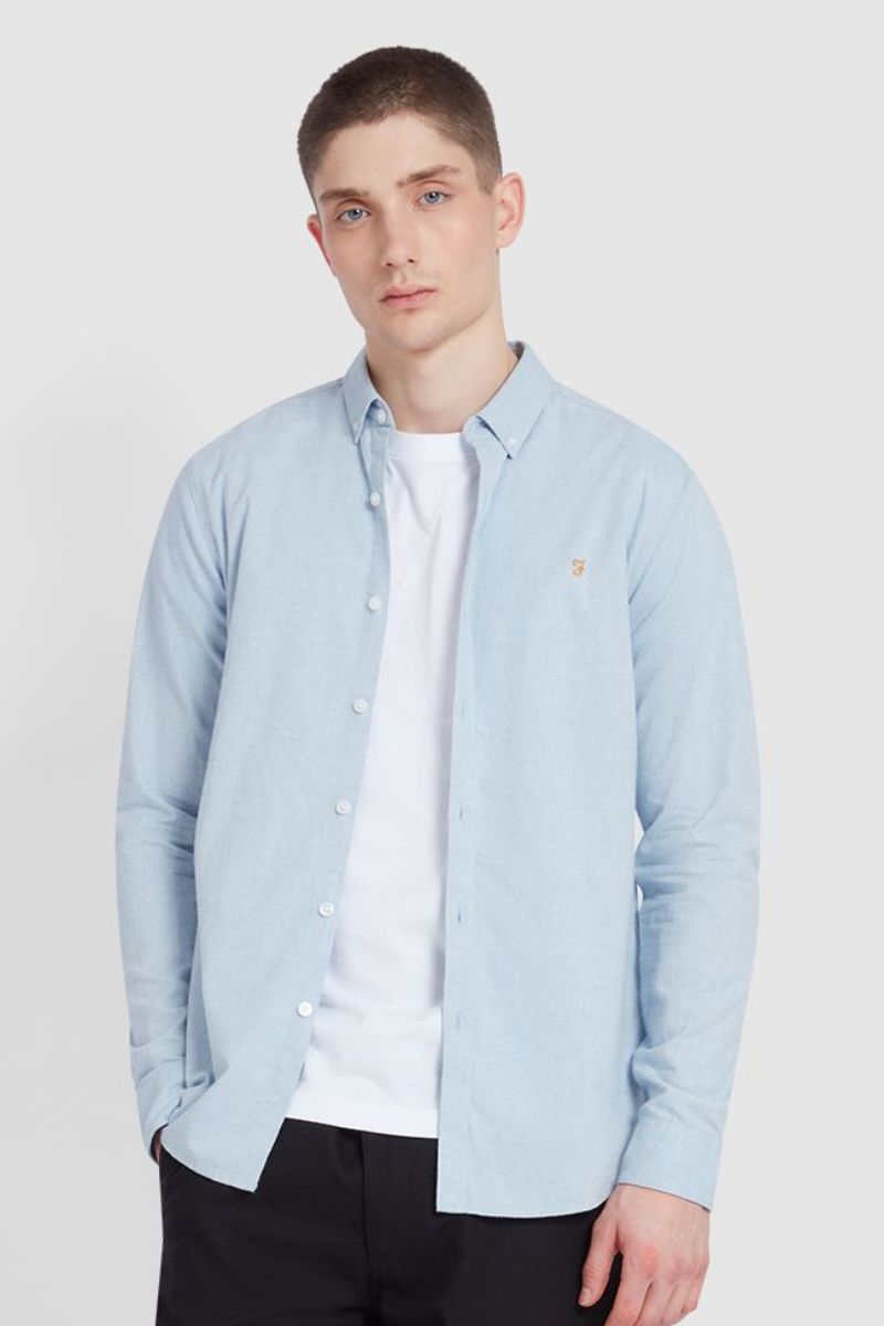 Farah Steen LS Shirt Powder Blue