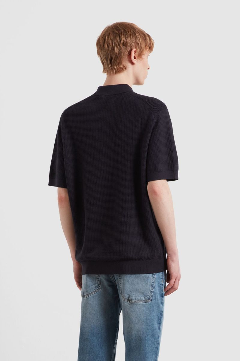 Farah Thornley Knitted Polo Navy