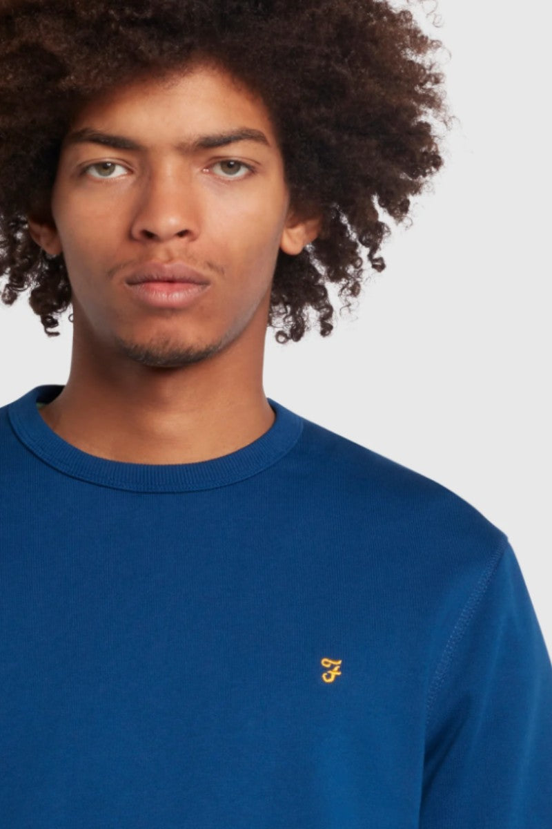 Farah Tim Slim Crew Neck Blue Peony