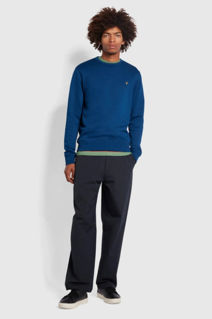 Farah Tim Slim Crew Neck Blue Peony