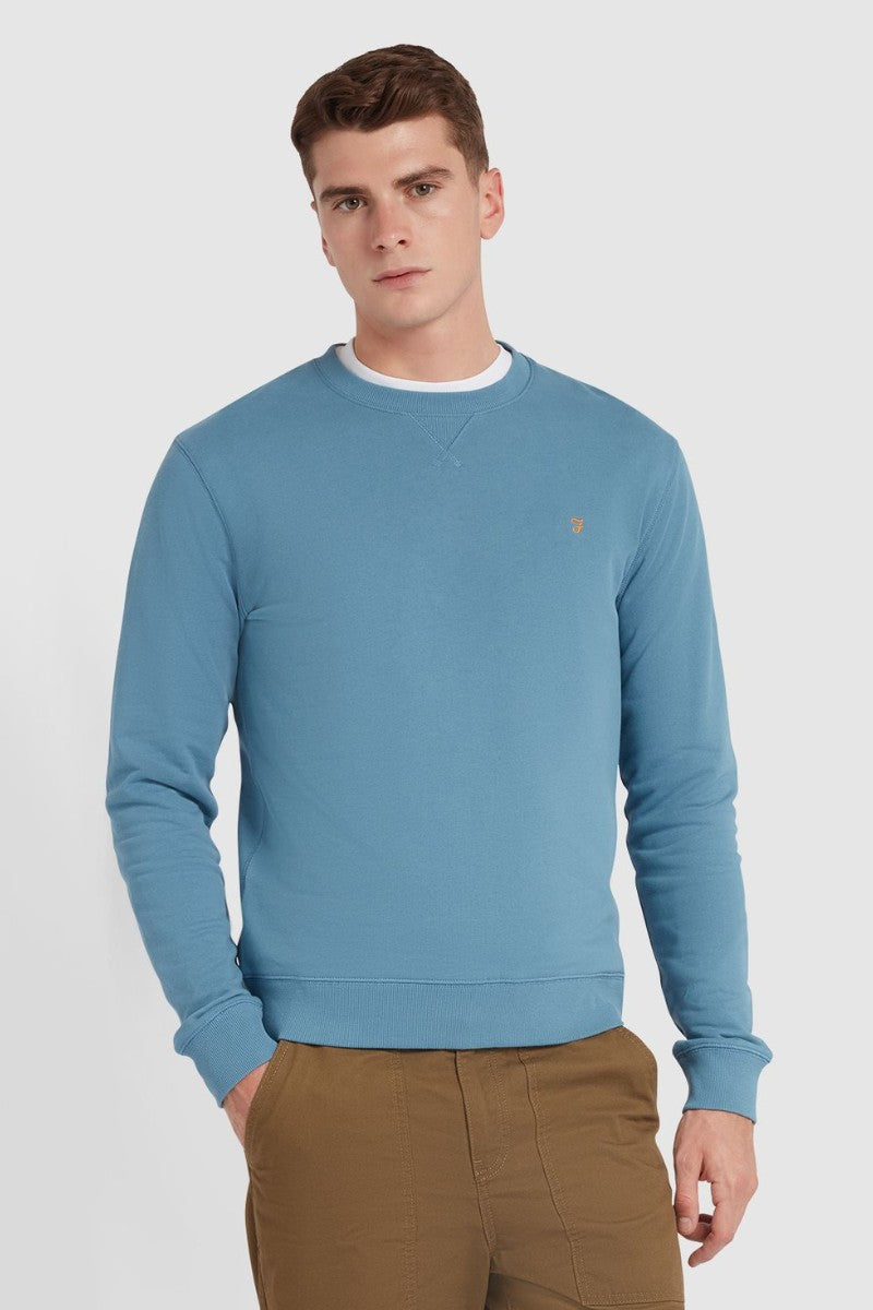 Farah Tim Slim Crew Neck Blue