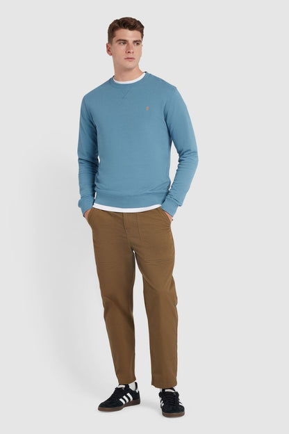 Farah Tim Slim Crew Neck Blue