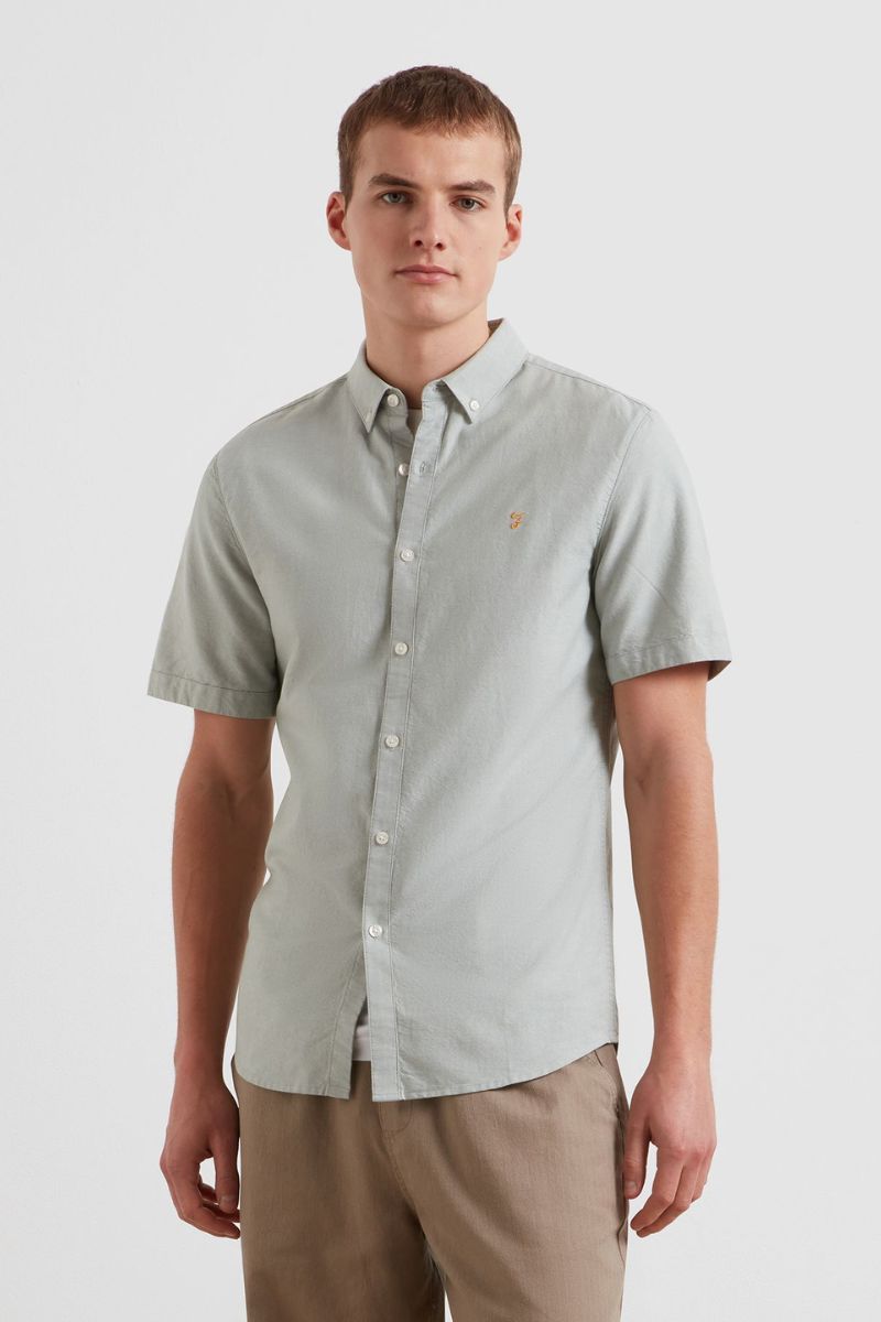 Farah Brewer Short Sleeve Shirt Jade