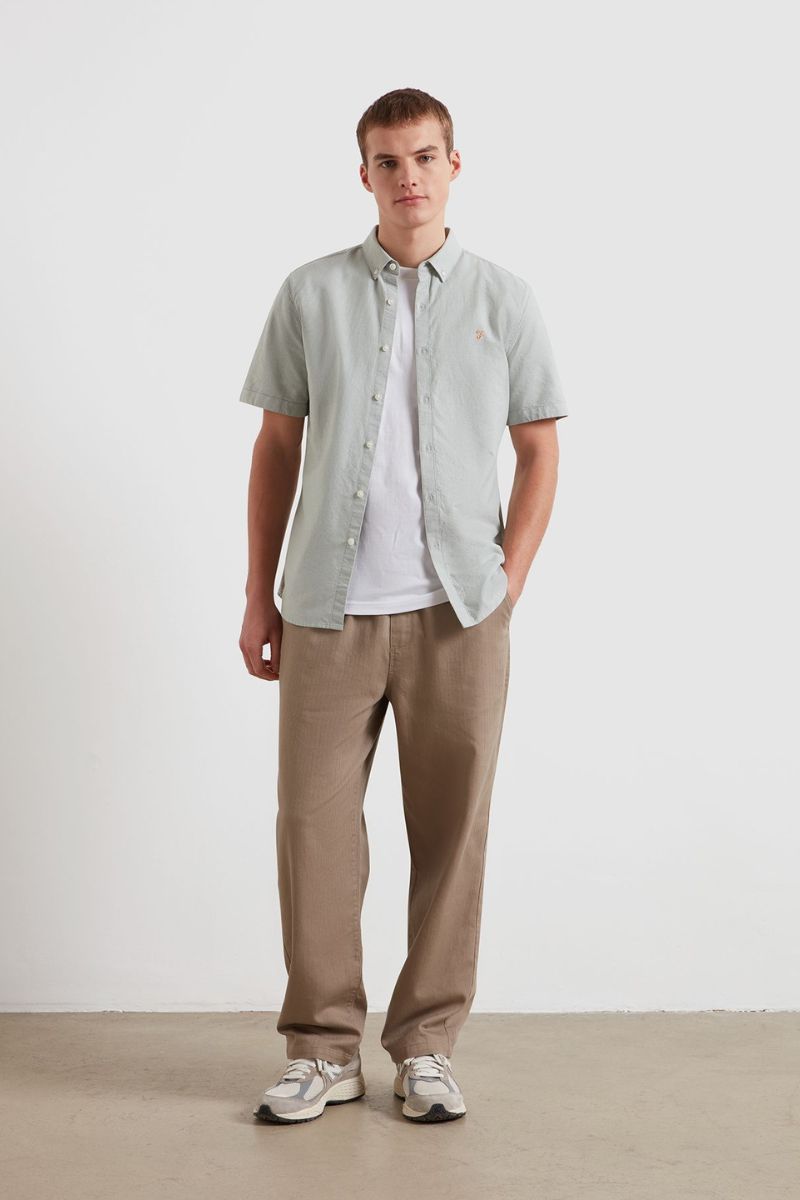 Farah Brewer Short Sleeve Shirt Jade