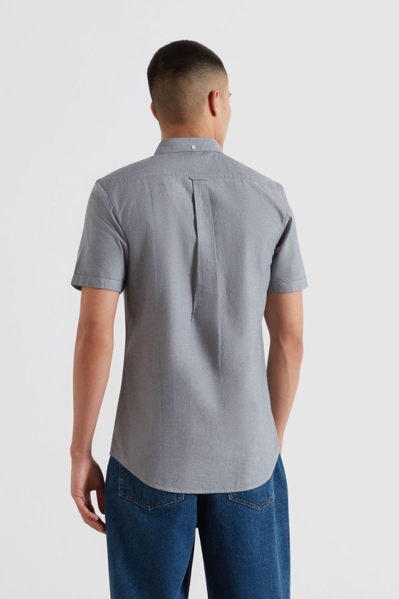 Farah Brewer Short Sleeve Shirt White Navy