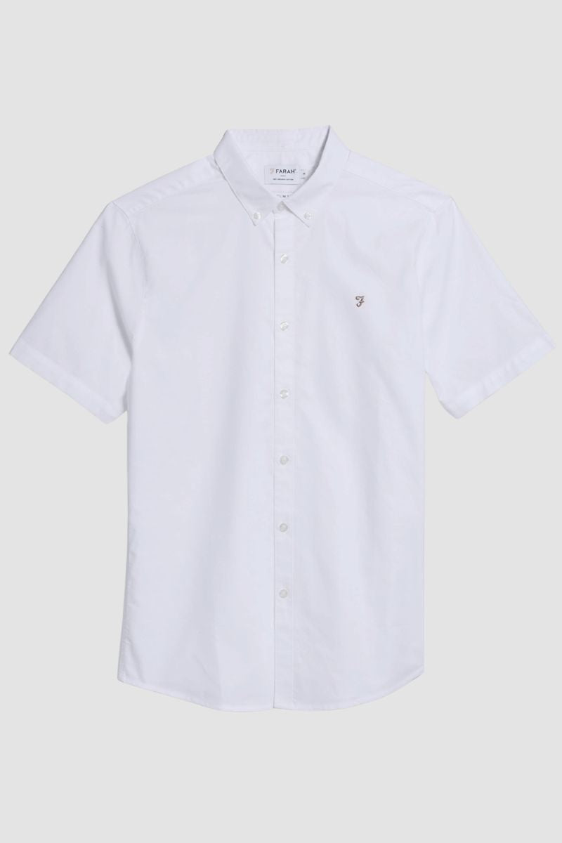 Farah Brewer Short Sleeve Shirt White
