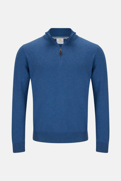 Gilded Gentlemen Harold 1/4 Zip Denim Ocean