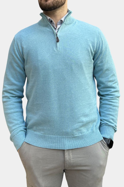 Gilded Gentlemen Harold 1/4 Zip Aqua