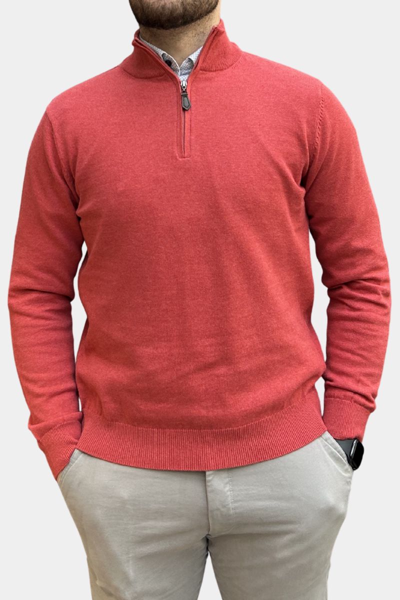 Gilded Gentlemen Harold 1/4 Zip Coral