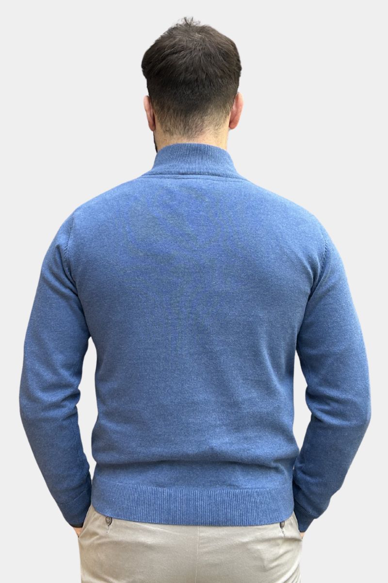 Gilded Gentlemen Harold 1/4 Zip Denim Ocean