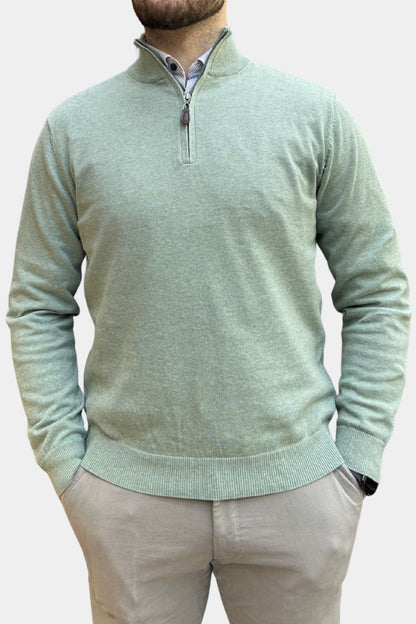 Gilded Gentlemen Harold 1/4 Zip Misty Green