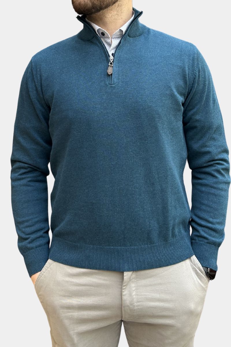 Gilded Gentlemen Harold 1/4 Zip Teal