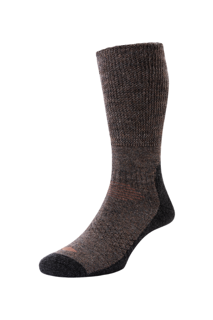 HJ Hall 808 Technical Rambler Thermal Wool Socks Brown