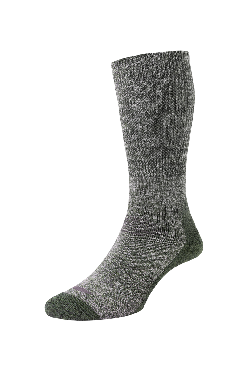 HJ Hall 808 Technical Rambler Thermal Wool Socks Dark Green