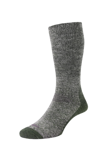 HJ Hall 808 Technical Rambler Thermal Wool Socks Dark Green