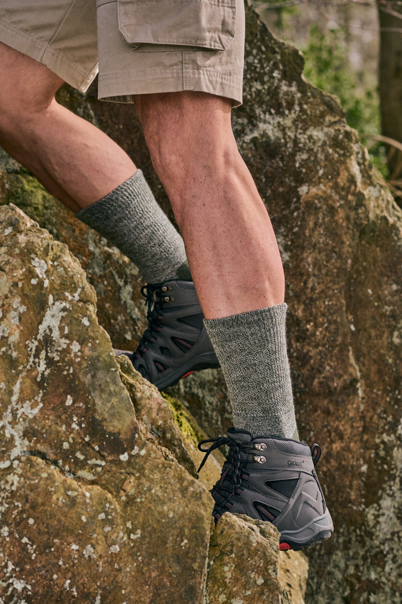 HJ Hall 808 Technical Rambler Thermal Wool Socks Dark Green
